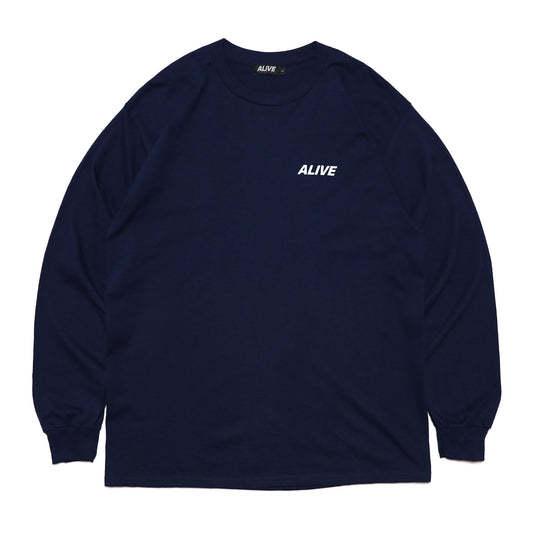 ALIVE INDUSTRY - 22 Logo LS T-Shirt/Navy