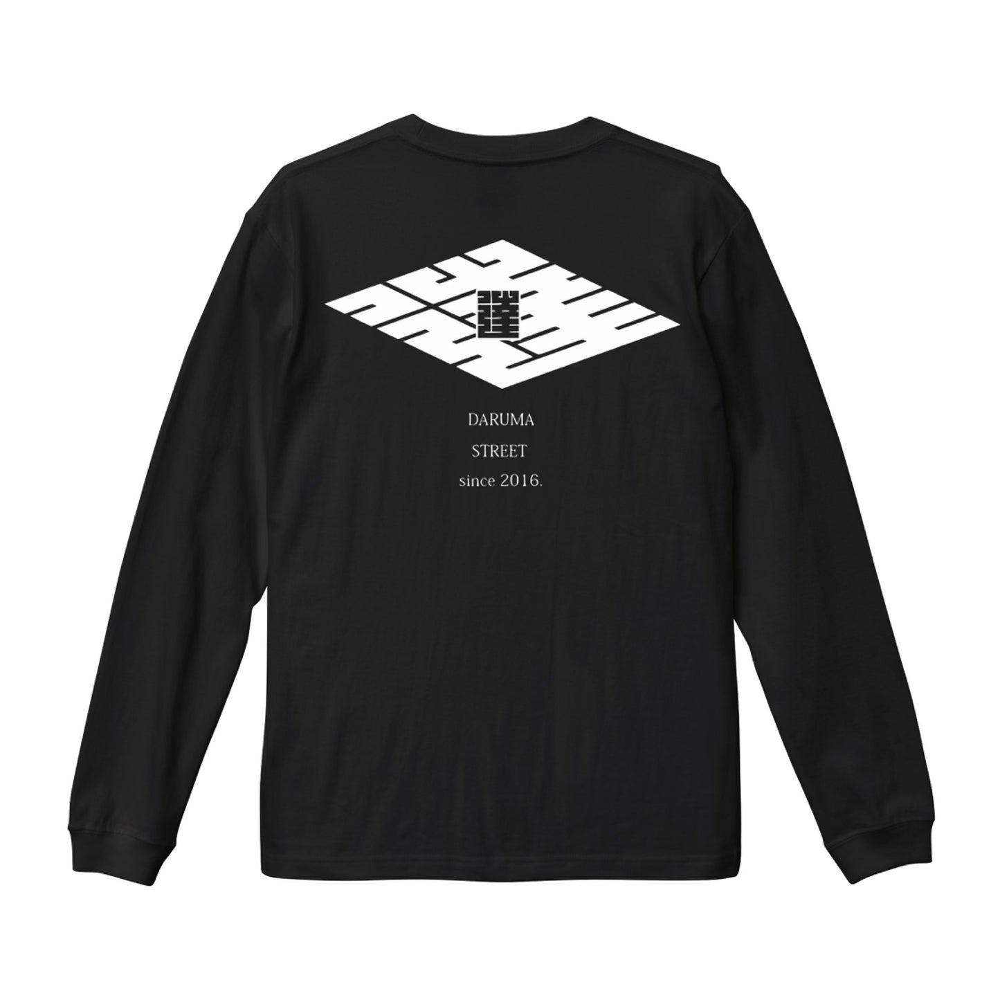 DARUMA STREET - Logo Long Sleeve T-Shirt/White/Black