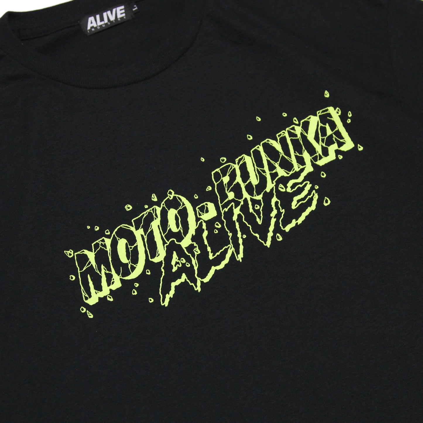 ALIVE INDUSTRY X MOTO-BUNKA - Limited Collaboration T-Shirt Designed by Hirotton/Black