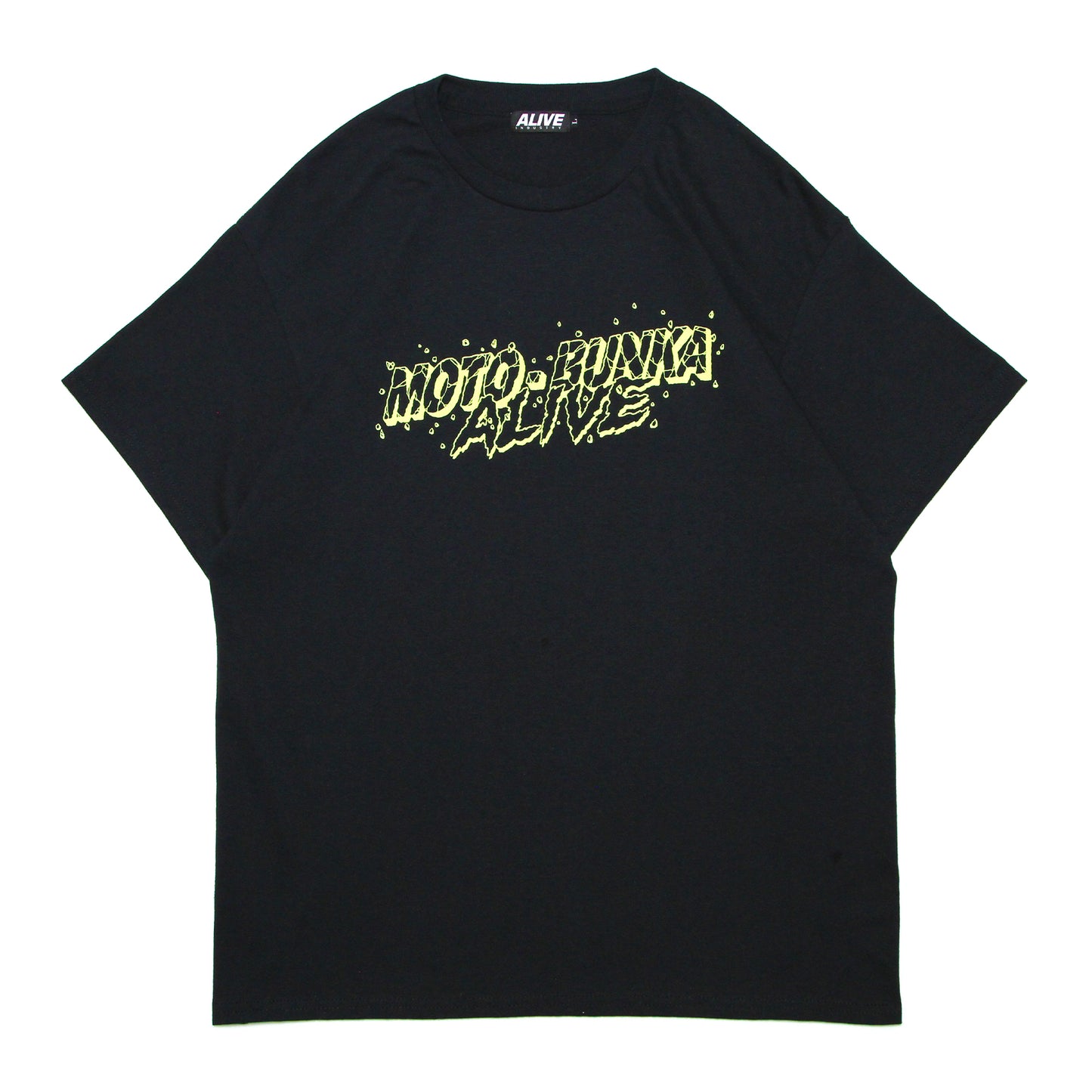 ALIVE INDUSTRY X MOTO-BUNKA - Limited Collaboration T-Shirt Designed by Hirotton/Black