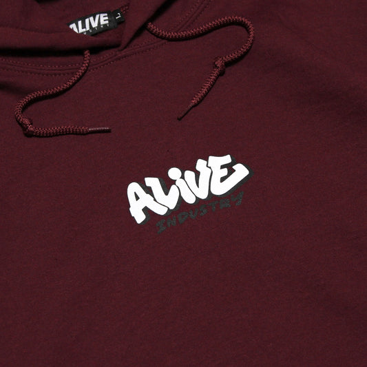 ALIVE INDUSTRY - Throw Up Hoodie/Maroon