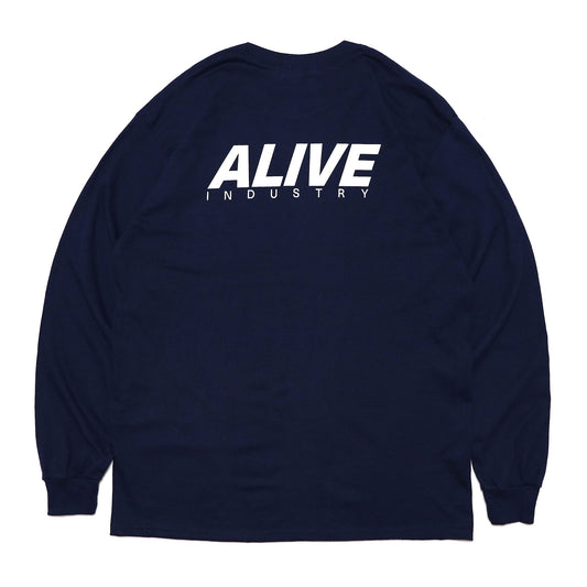 ALIVE INDUSTRY - 22 Logo LS T-Shirt/Navy