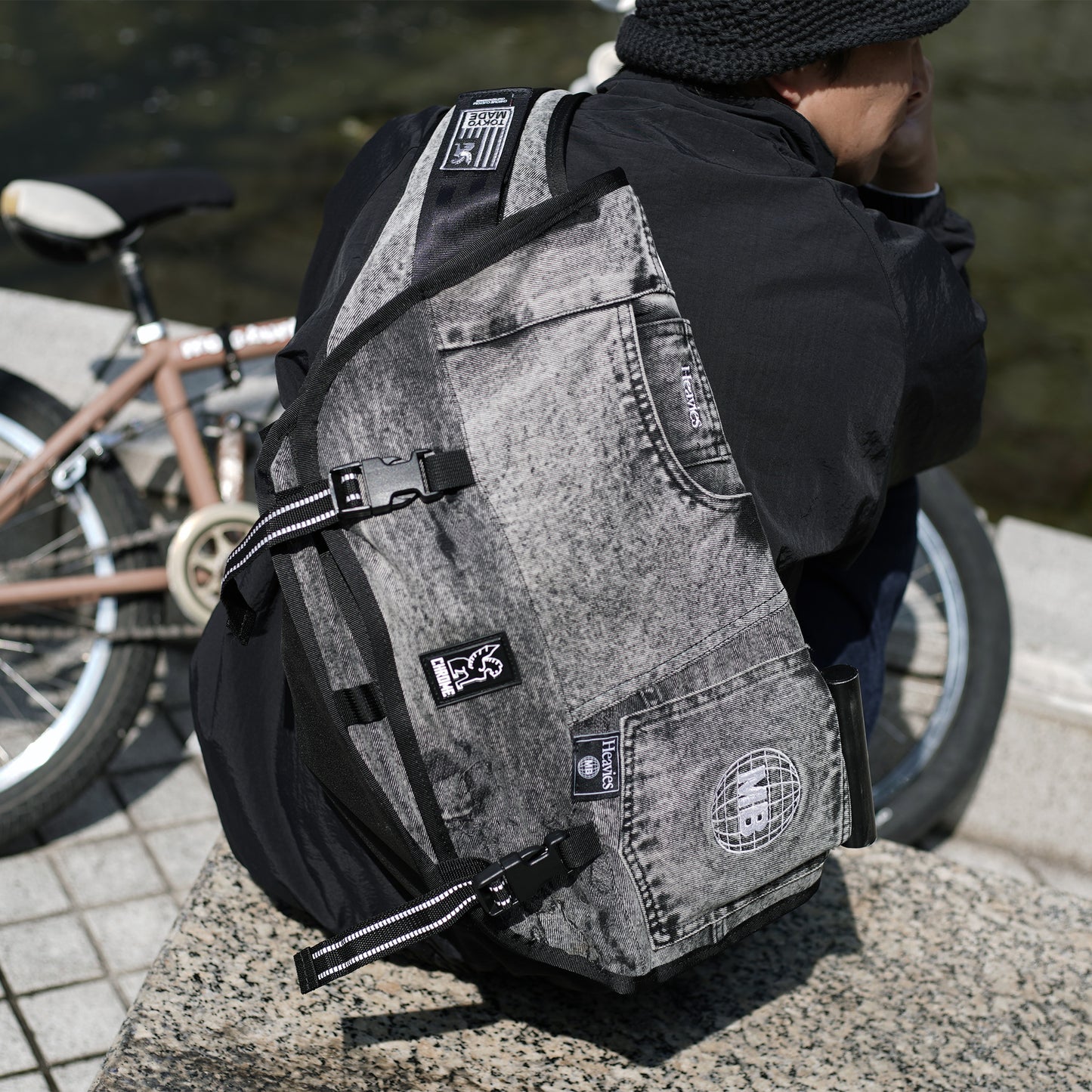 CHROME X MOTO-BUNKA - HEAVIES DENIM Up Cycle Mini Metro/Washed Black