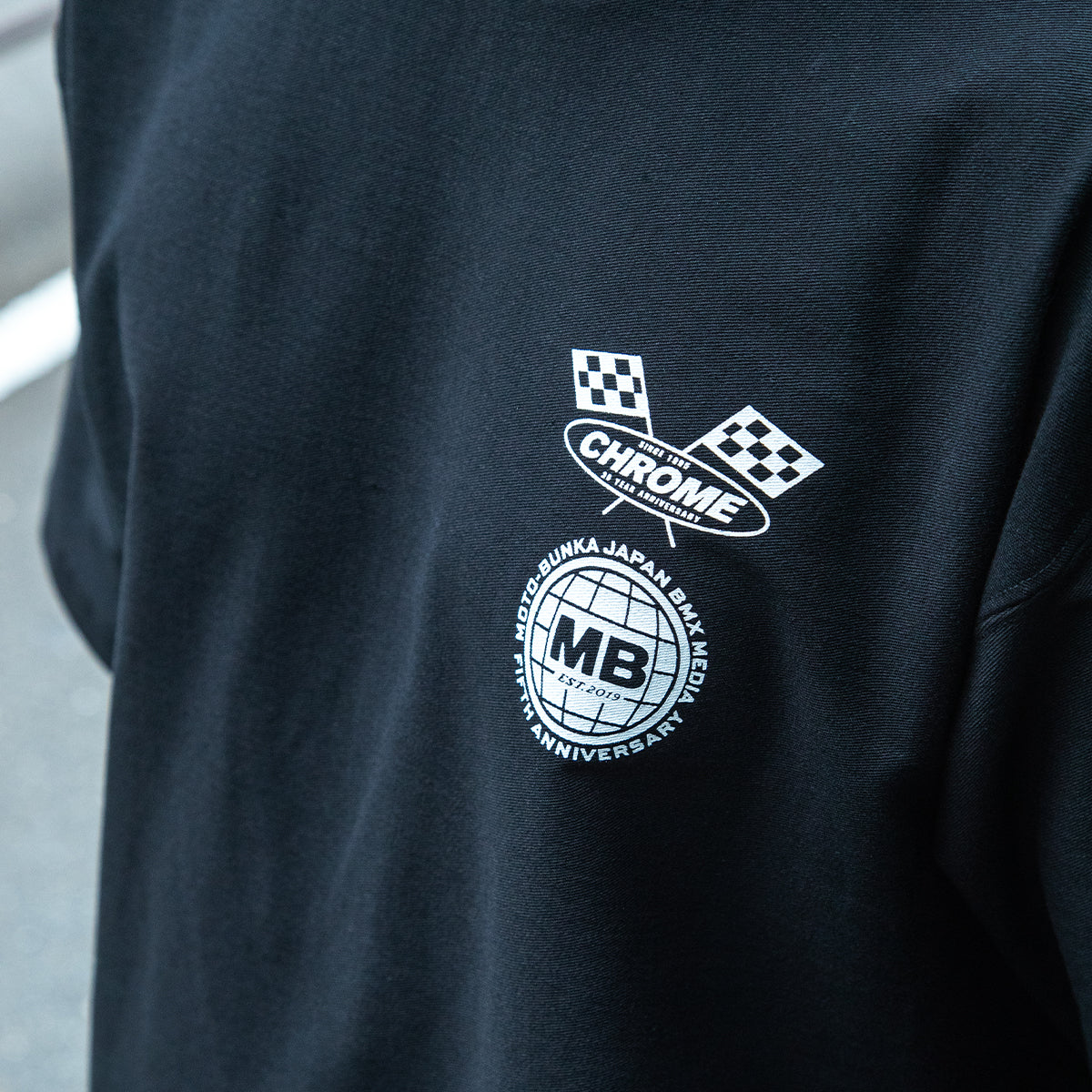 CHROME X MOTO-BUNKA - Anniversary Collab T-Shirt/Black
