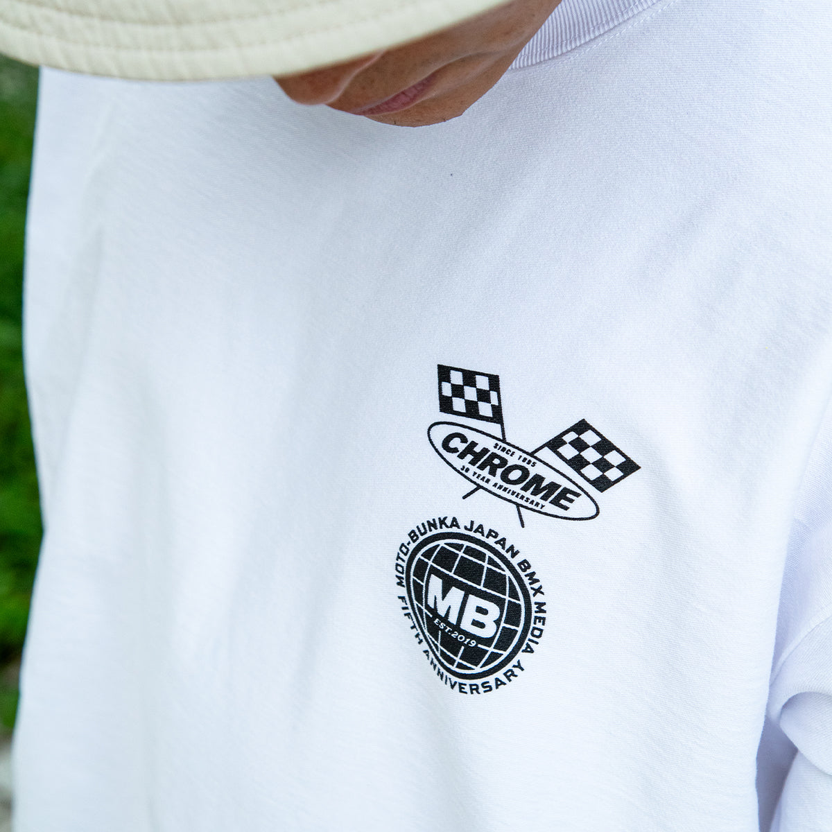 CHROME X MOTO-BUNKA - Anniversary Collab T-Shirt/White