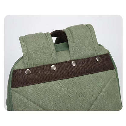 CULTURE PORT - Leather Canvas Backpack/Coffee