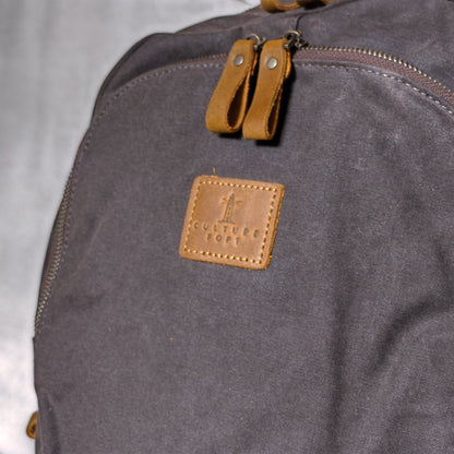 CULTURE PORT - Leather Canvas Backpack/Grey