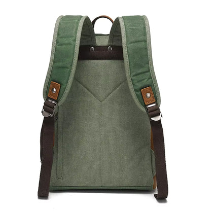 CULTURE PORT - Leather Canvas Backpack/Grey