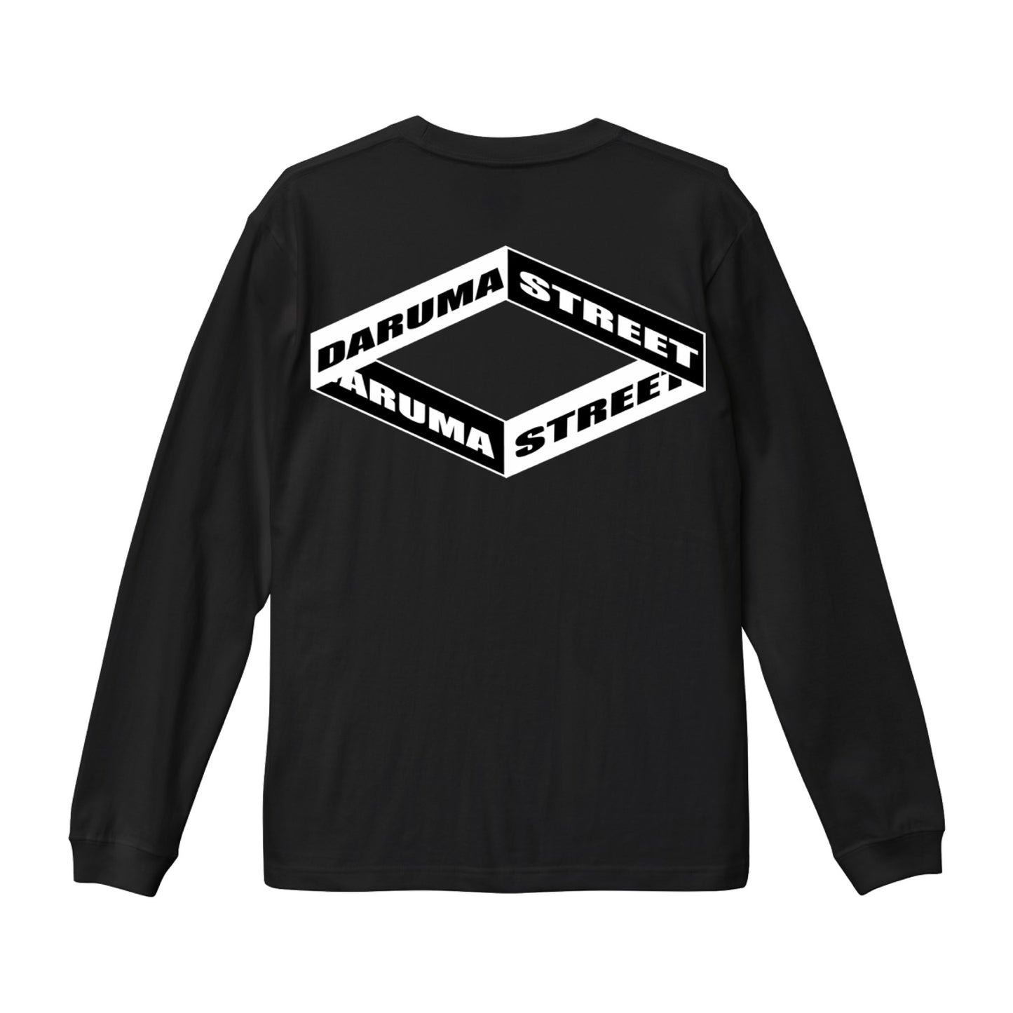 DARUMA STREET - Box Logo Long Sleeve T-Shirt/Grey/Black