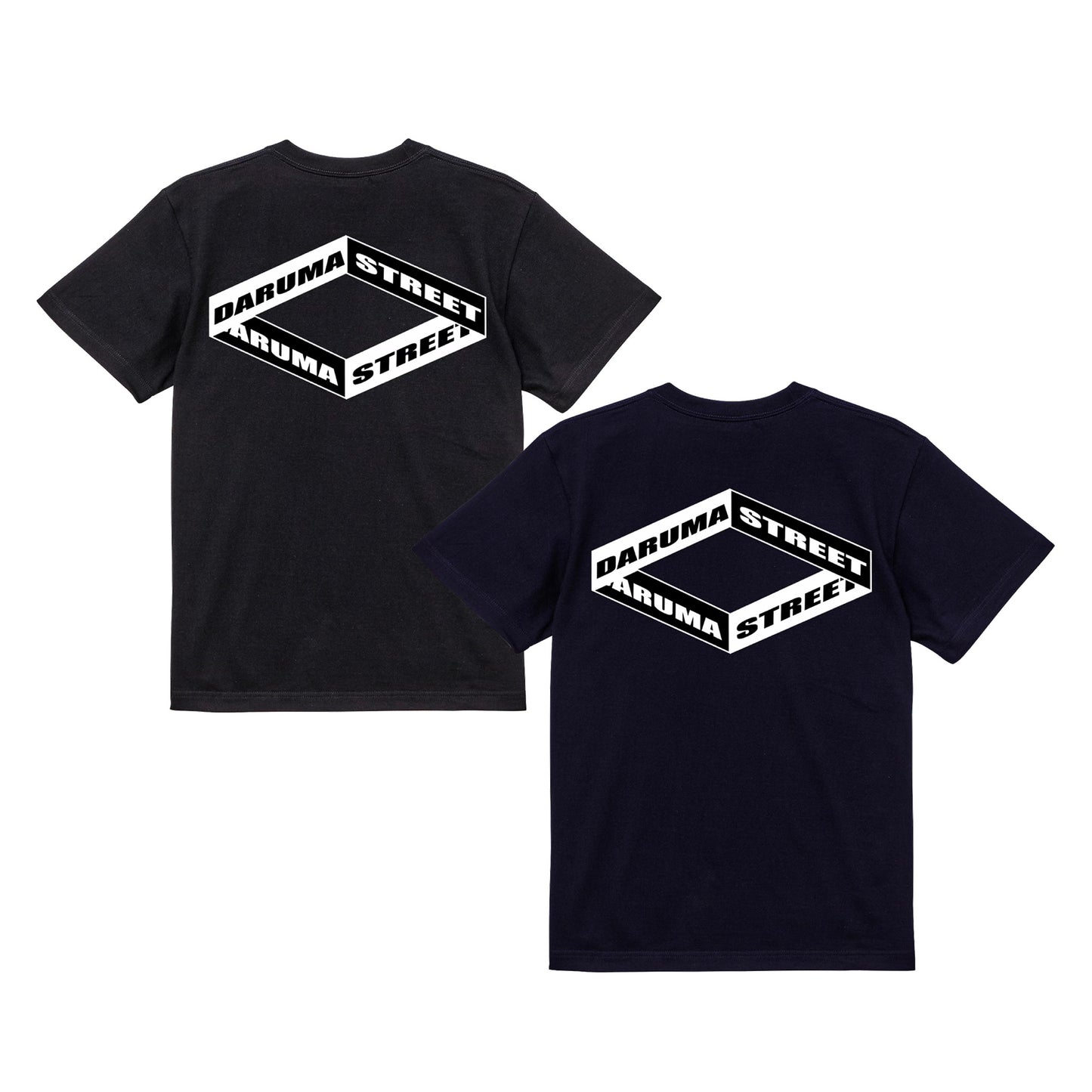 DARUMA STREET - Box Logo T-Shirt/Black/Navy
