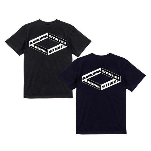 DARUMA STREET - Box Logo T-Shirt/Black/Navy