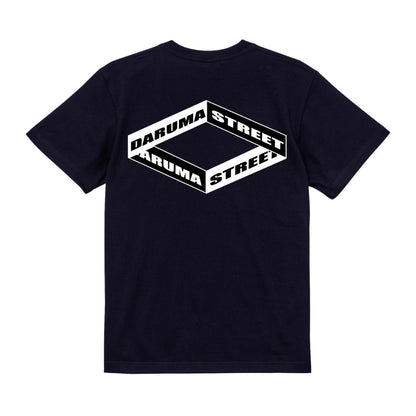 DARUMA STREET - Box Logo T-Shirt/Black/Navy