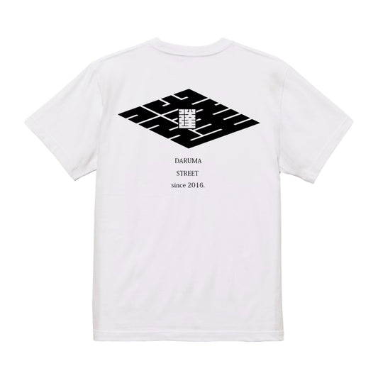 DARUMA STREET - Logo T-Shirt/White/Black/Japan Black