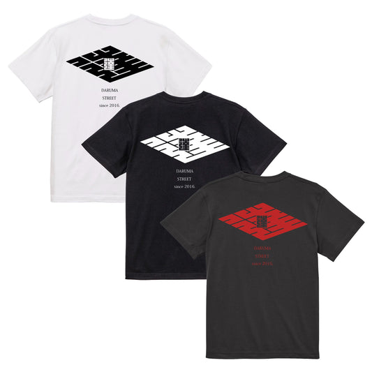 DARUMA STREET - Logo T-Shirt/White/Black/Japan Black