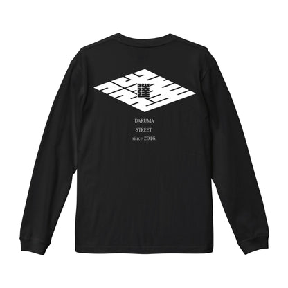 DARUMA STREET - Logo Long Sleeve T-Shirt/White/Black