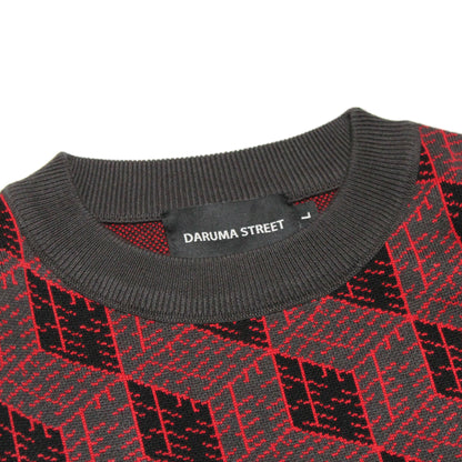 DARUMA STREET - Cube Logo Sweater/Red