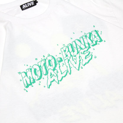 ALIVE INDUSTRY X MOTO-BUNKA - Limited Collaboration T-Shirt Designed by Hirotton/White