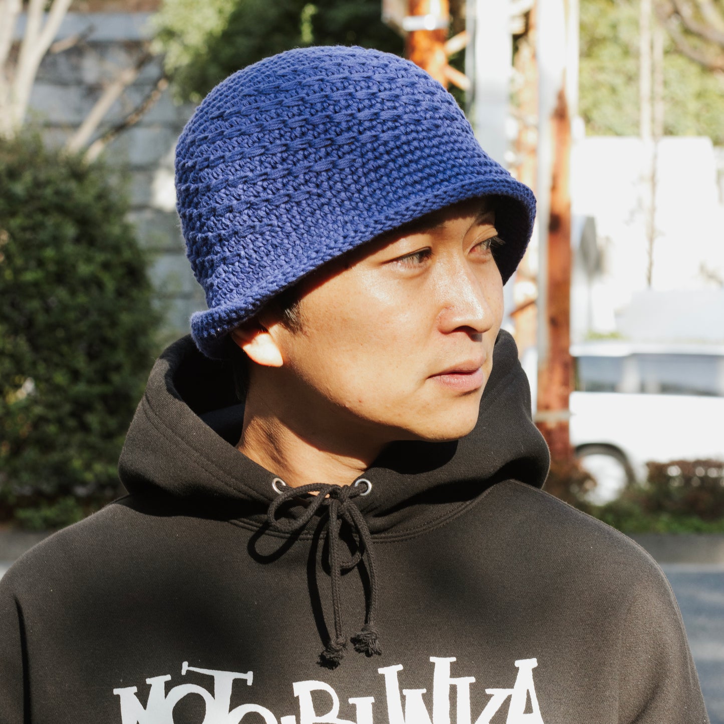 MOTO-BUNKA - Knit Crochet Hat/Blue