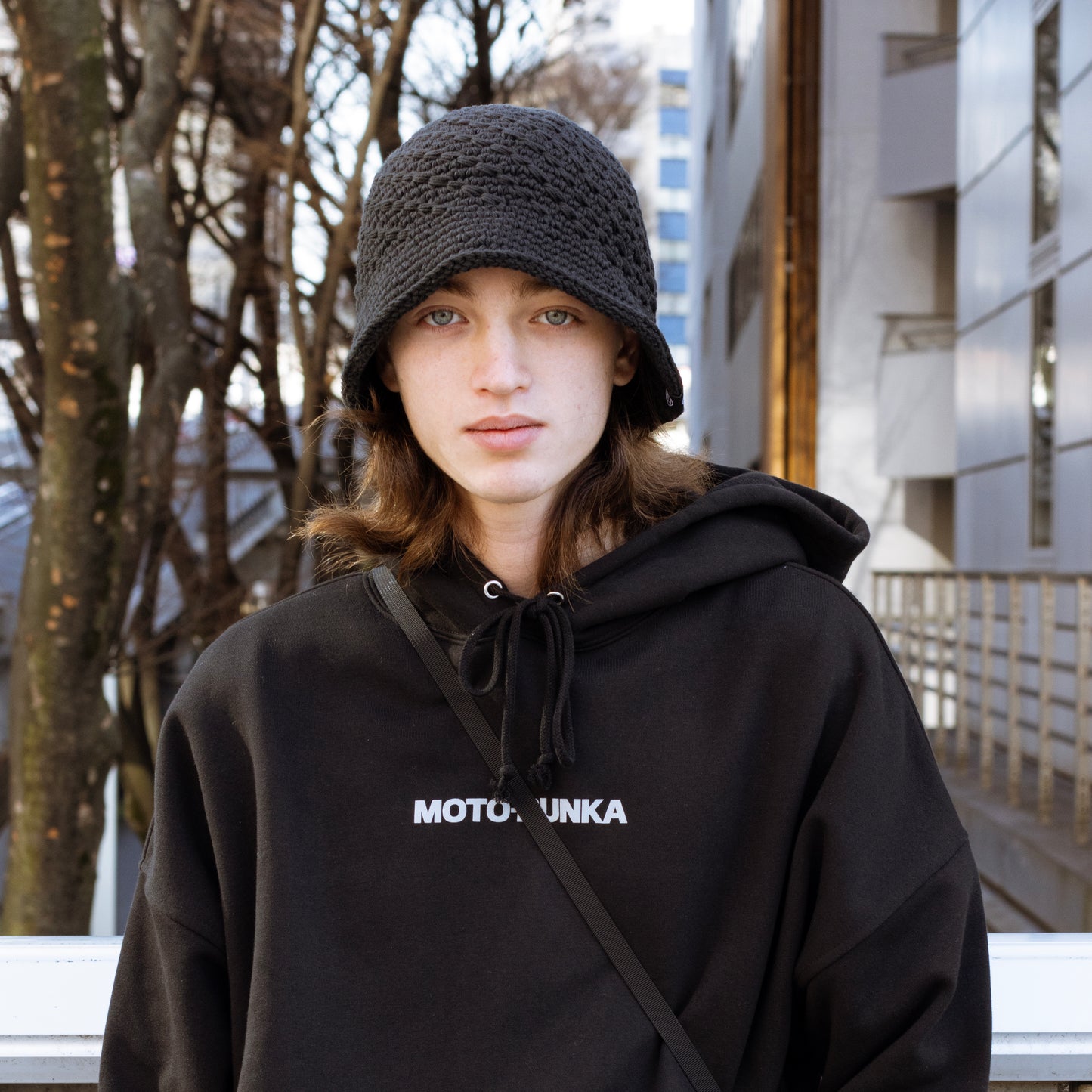MOTO-BUNKA - Knit Crochet Hat/Black