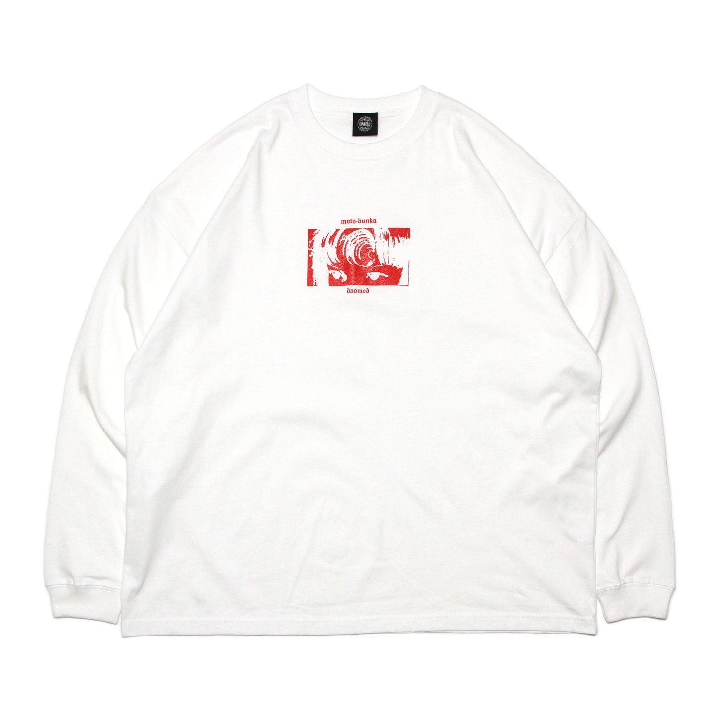 MOTO-BUNKA X DOOMED - Girl Long Sleeve T-Shirt/White-Red