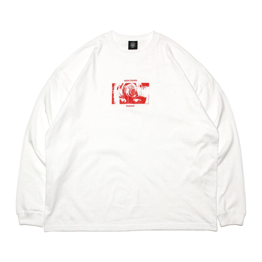 MOTO-BUNKA X DOOMED - Girl Long Sleeve T-Shirt/White-Red