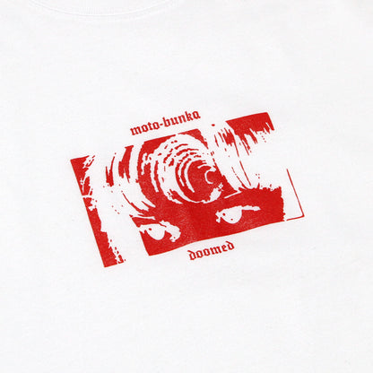 MOTO-BUNKA X DOOMED - Girl Long Sleeve T-Shirt/White-Red