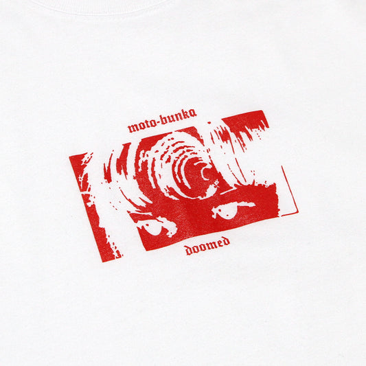 MOTO-BUNKA X DOOMED - Girl Long Sleeve T-Shirt/White-Red