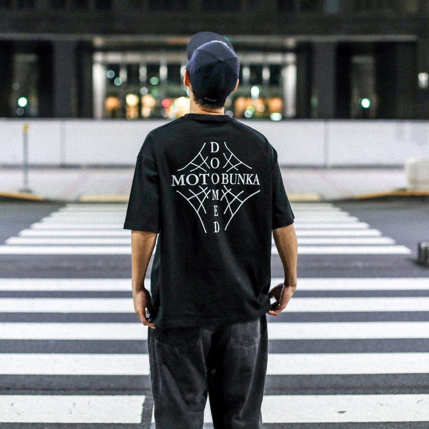 MOTO-BUNKA X DOOMED - Web Cross T-Shirt/Black