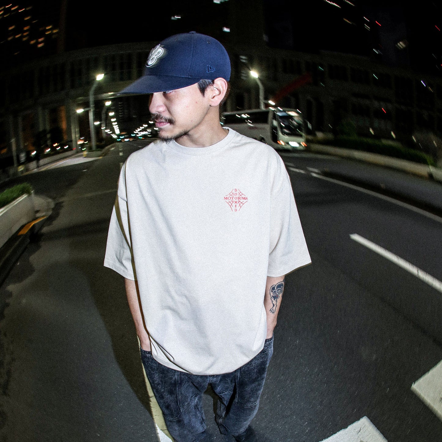 MOTO-BUNKA X DOOMED - Web Cross T-Shirt/Sand