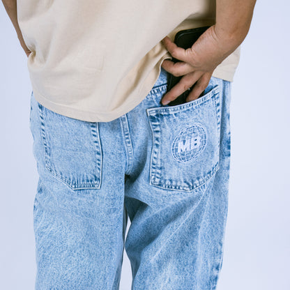 MOTO-BUNKA X HEAVIES - Collaboration Jeans/Chemical Washed Light Blue