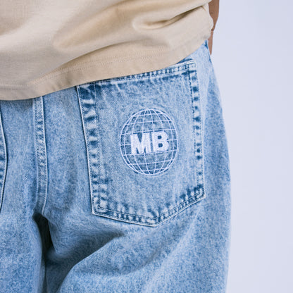 MOTO-BUNKA X HEAVIES - Collaboration Jeans/Chemical Washed Light Blue