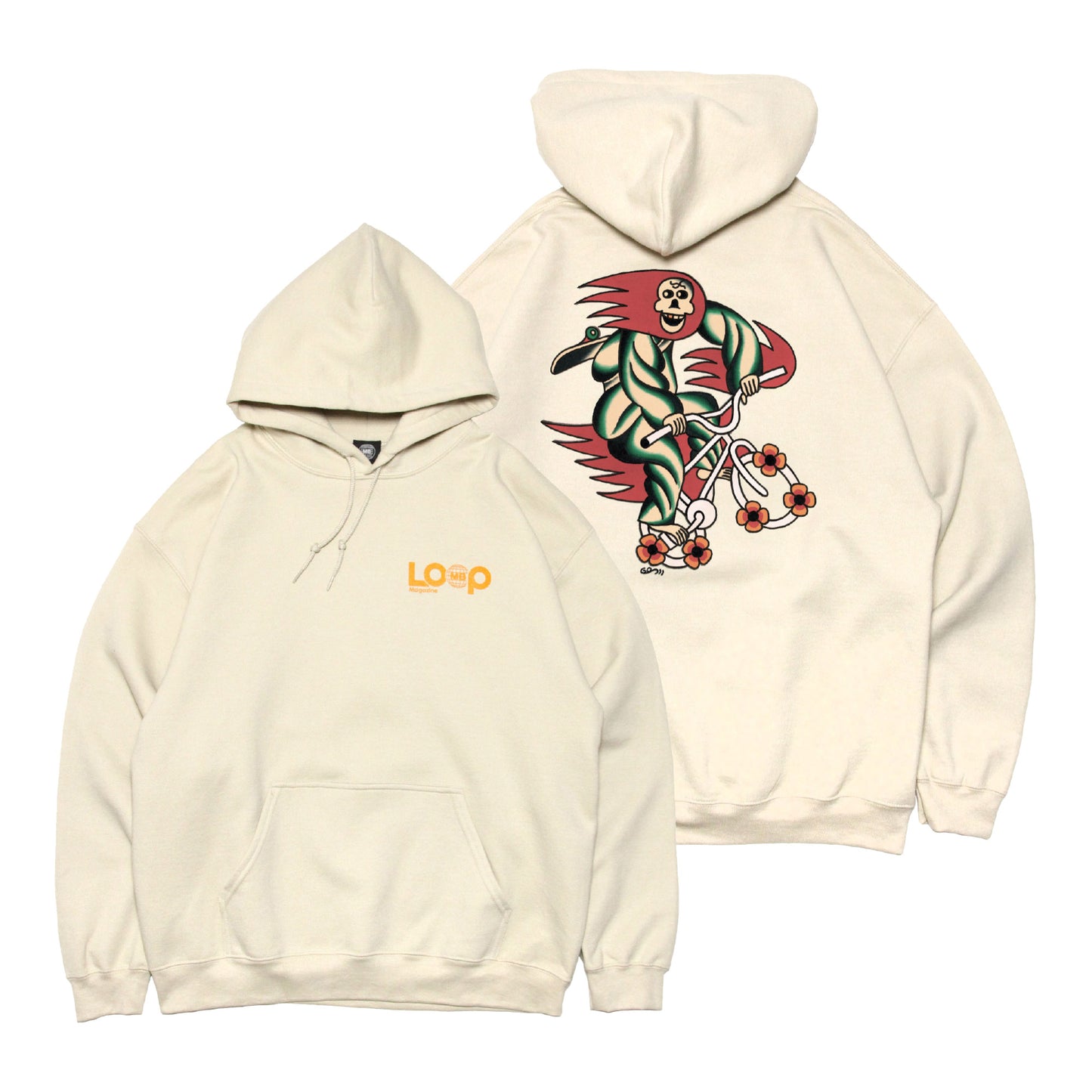 MOTO-BUNKA X LOOP MAGAZINE - MOTO-LOOP LIMITED Hoodie/Sand