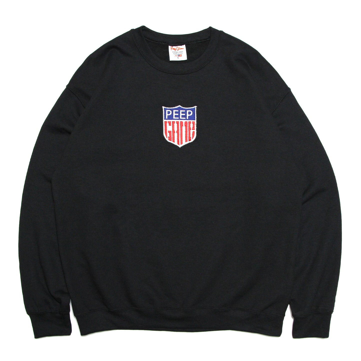 PEEP GAME - Badge Crewneck Sweatshirt/Black