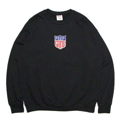 PEEP GAME - Badge Crewneck Sweatshirt/Black