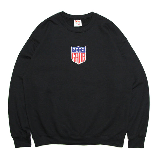 PEEP GAME - Badge Crewneck Sweatshirt/Black