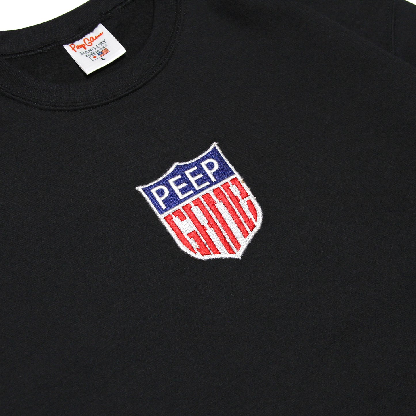 PEEP GAME - Badge Crewneck Sweatshirt/Black