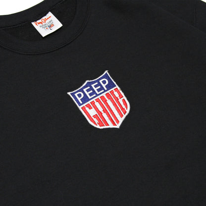 PEEP GAME - Badge Crewneck Sweatshirt/Black