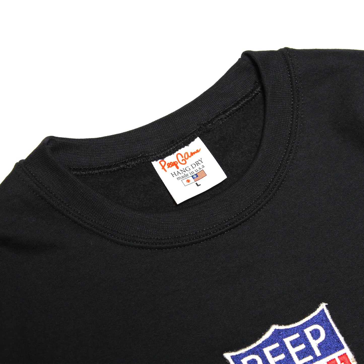 PEEP GAME - Badge Crewneck Sweatshirt/Black