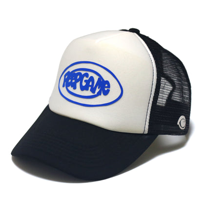 PEEP GAME - Poorboy Trucker Cap/White-Black