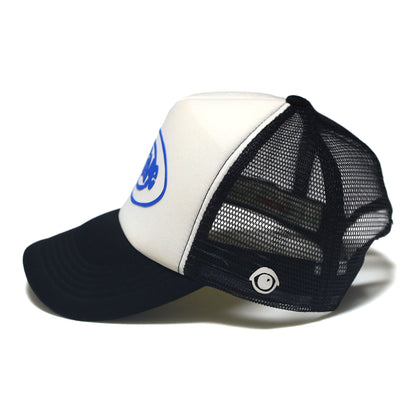PEEP GAME - Poorboy Trucker Cap/White-Black
