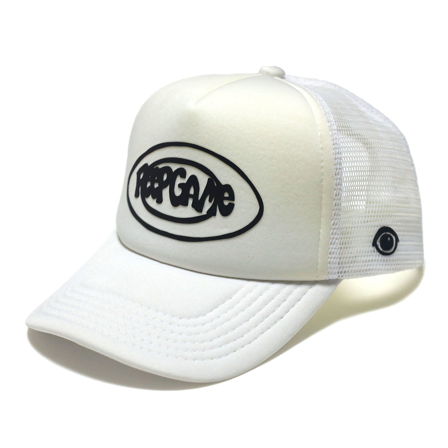 PEEP GAME - Poorboy Trucker Cap/White-White