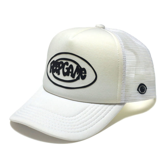 PEEP GAME - Poorboy Trucker Cap/White-White