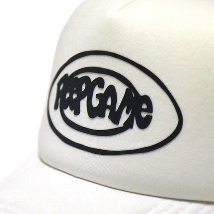 PEEP GAME - Poorboy Trucker Cap/White-White