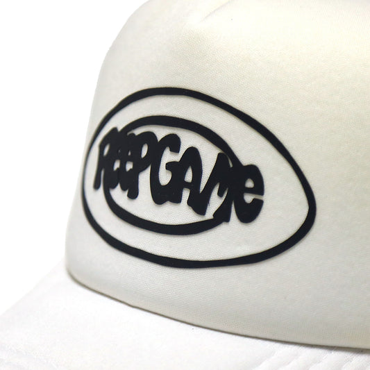 PEEP GAME - Poorboy Trucker Cap/White-White