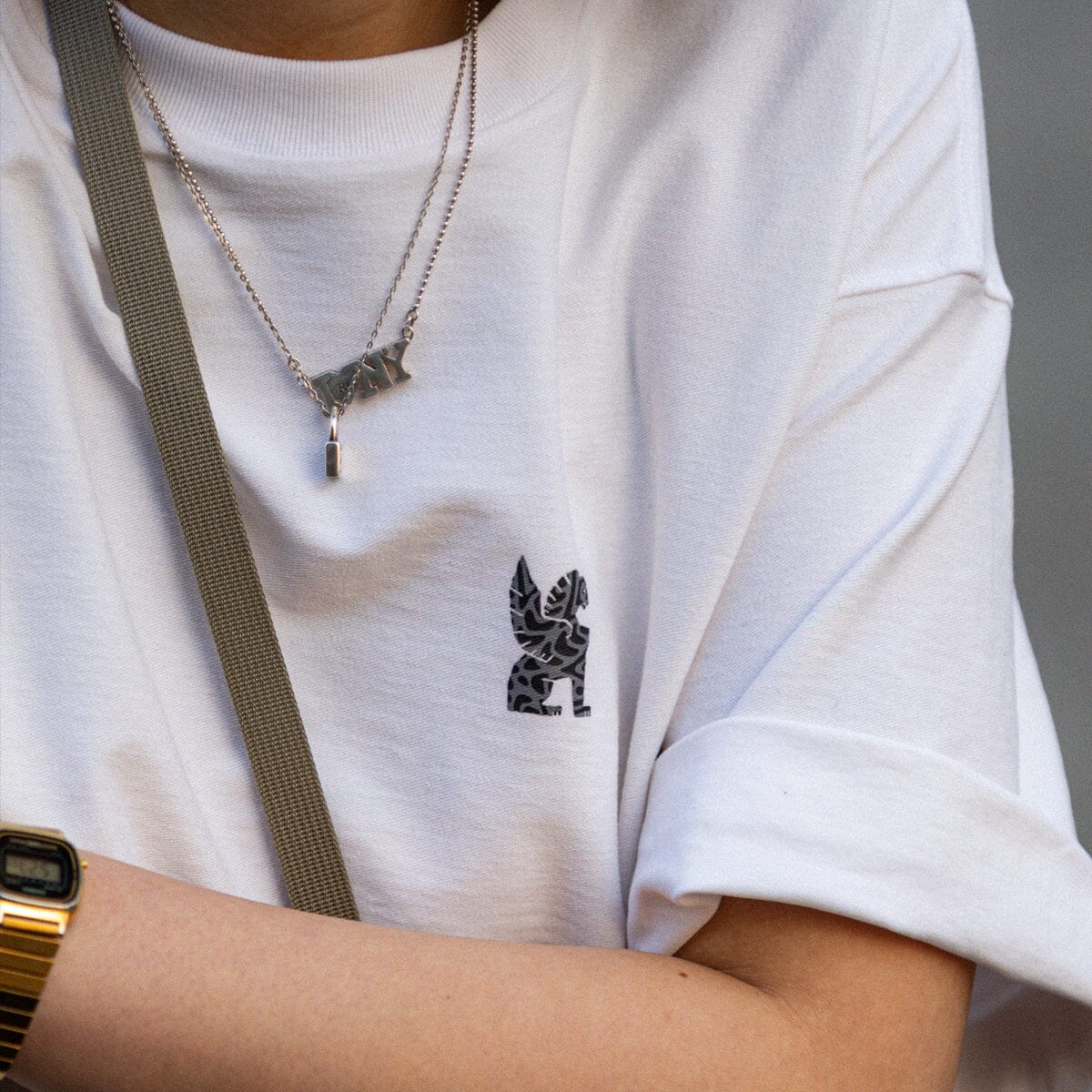 CHROME INDUSTRIES - LSC T-Shirt Wide Fit GWG/White