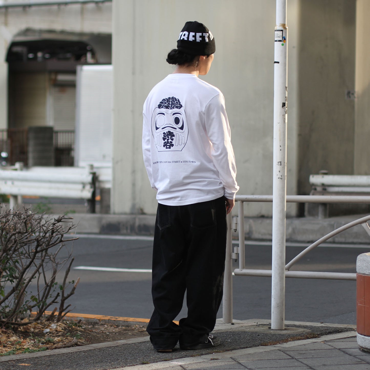 150S-TOWN X KNOW SHIT CREW X DARUMA STREET - Collab Long Sleeve T-Shirt/White
