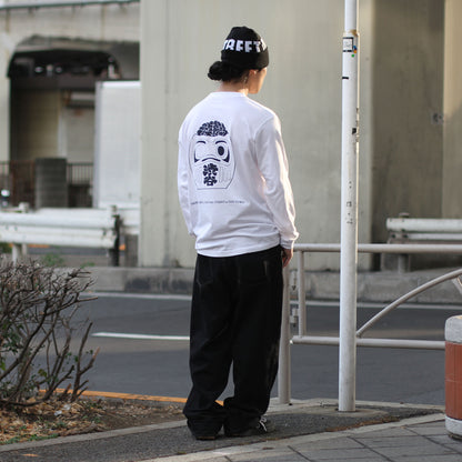 150S-TOWN X KNOW SHIT CREW X DARUMA STREET - Collab Long Sleeve T-Shirt/White