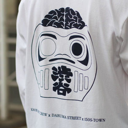 150S-TOWN X KNOW SHIT CREW X DARUMA STREET - Collab Long Sleeve T-Shirt/White